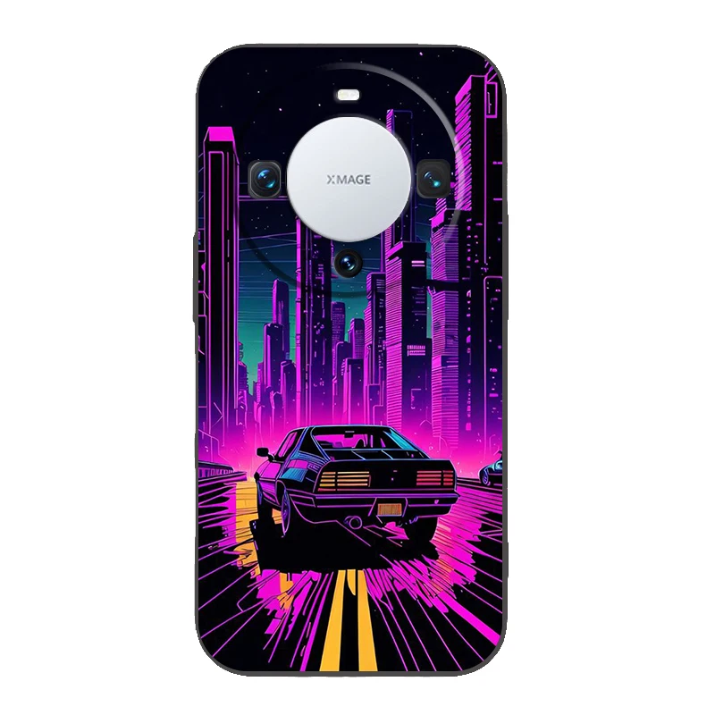 Synthwave Retro Phone Case Cover for Huawei Mate 60 Pro P50 P40 P30 P20 P10 P Smart Y6 Y7 Y9 Plus Silicone Fundas Shell Capa Bag