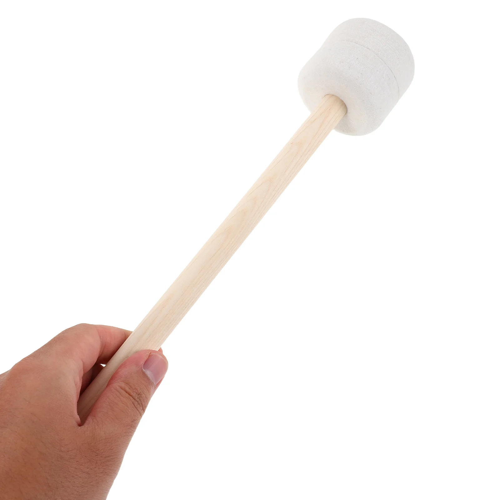 

4Pcs Drum Mallets Felt-Covered Bass Drum Beater 12.6 Inch Maple Handle Instrument Mallet for Timpani School Bands Lightweight