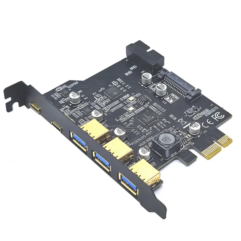

SB-USB 3.1 Controller Riser Cards USB 3 Adapter Multiplier PCI-E PCI E USB 3 Adapter Multiplier Gen1 PCIE Card Hub