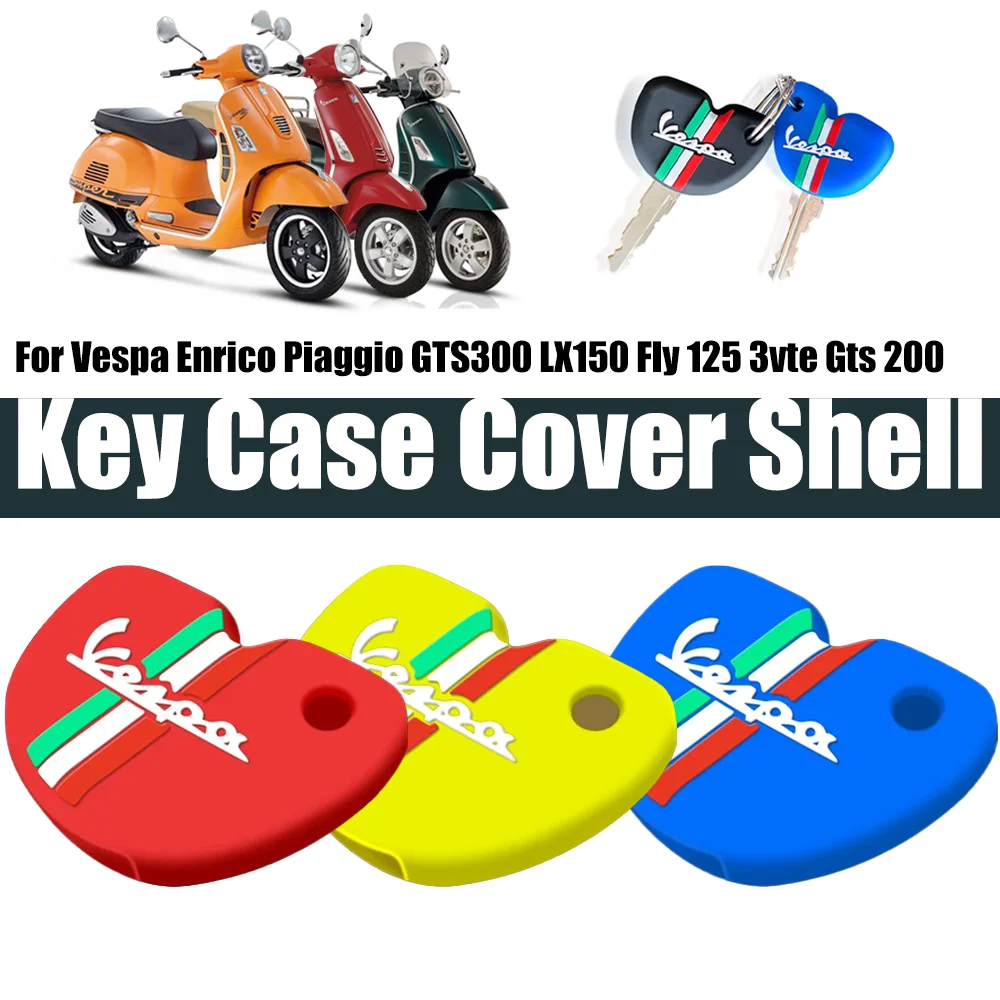 for Vespa Enrico Piaggio GTS300 LX150 Fly 125 3vte Gts 200 Silicone Motor Key Case Cover Shell Motorcycle Protect Skin Holder