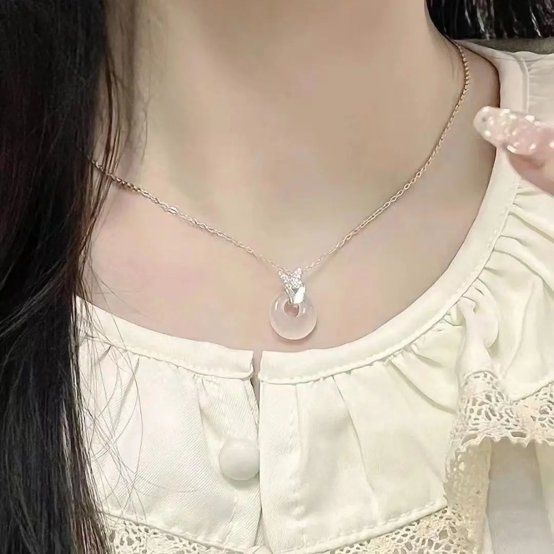 Butterfly Love Ping An Buckle Necklace for Women, Ins Light Luxury Minimalist New Chinese Style Clavicle Chain, Gift for Girlfriends and Best Friends