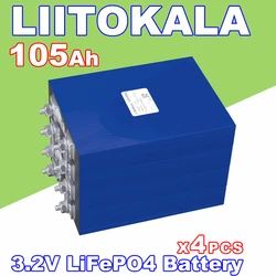 4pcs LiitoKala Lifepo4 Battery Cell 100Ah 105AH 3.2V Grade A Deep Cycle 12V 24V 48V EV Boats Golf Cart Home Solar Storage System