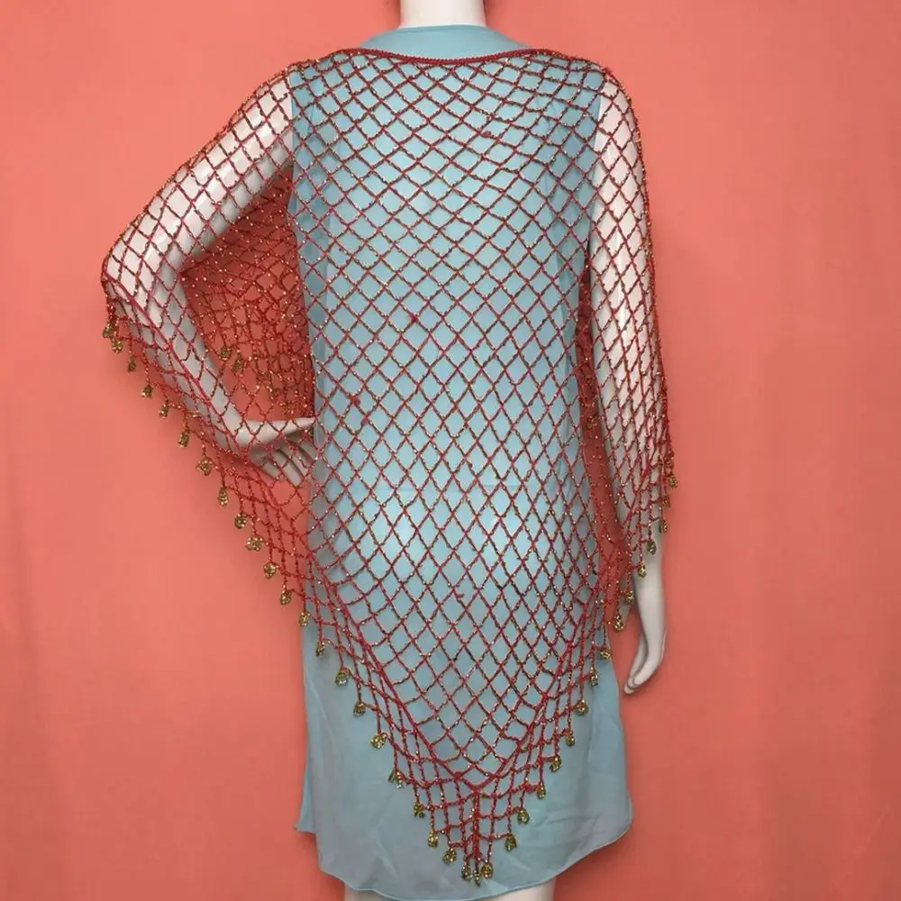 Boho Crochet Triangle Scarf Women Hollow Fishnet Shawl Elegant Evening Cape Beach Sunscreen Cover Up Fashion Knitted Wrap