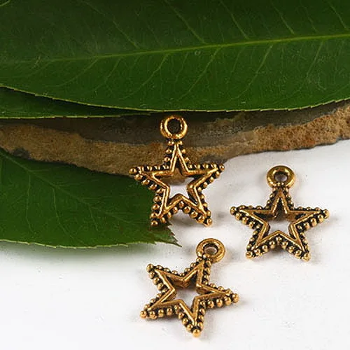 

20pcs17*15mm Dark Gold-tone Star Charms H2329 Charms for Jewelry Making