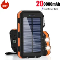 200000mAh Solar Power Bank Fast Charging Outdoor Portable External Battery Solar Charger Flashlight For iPhone Xiaomi Samsung