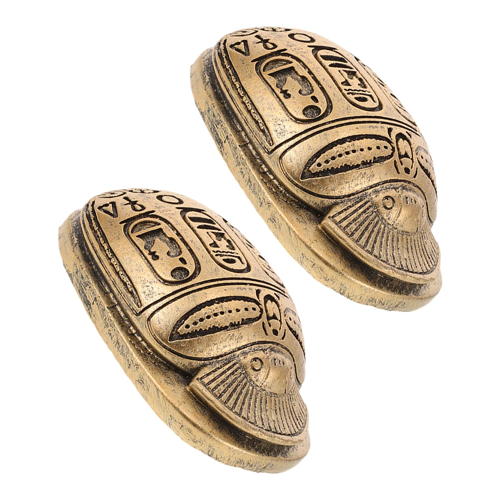 

2 Pcs Egyptian Beetle Figurine Resin Scarab naments Craft Miniature Sculpture Home Decor Artifact Symbol Charm