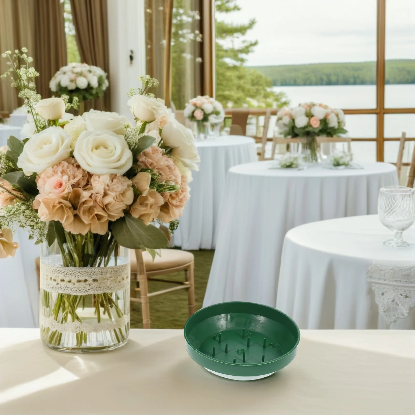 

25Pcs Plastic Floral Bowls for Wedding Party Centerpieces Durable Reusable Flower Arrangement Supplies Easy to Use Decor