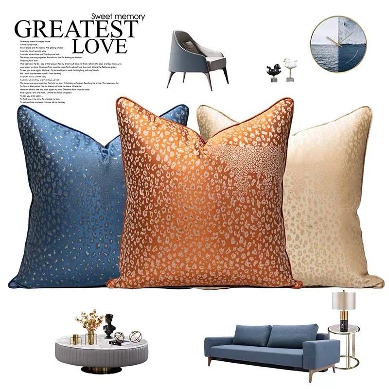 Modern Blue Luxury 18x18 20x20 Cushion Throw Pillow Cover Jacquard Pillowcase For Bed Room Sofa Home Decor