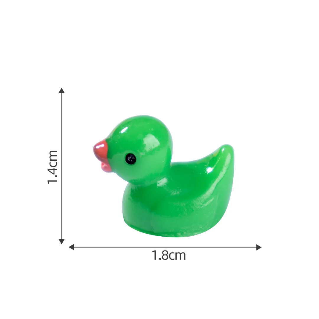 50/100PCS Mini Resin Green Ducks St. Patrick's Day Tiny Duck Figurines Irish Small Duck for Dollhouse Landscape Ornament Decor view 6