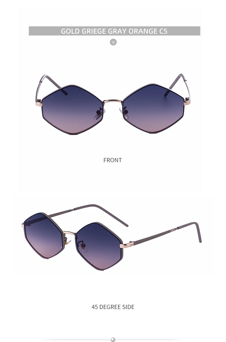 Kleine Sechseckige Punk-Sonnenbrille für Damen 2026 Luxusmarke Klassische Steampunk Polygon-Sonnenbrille für Damen Vintage-Schattierung – Detail 15