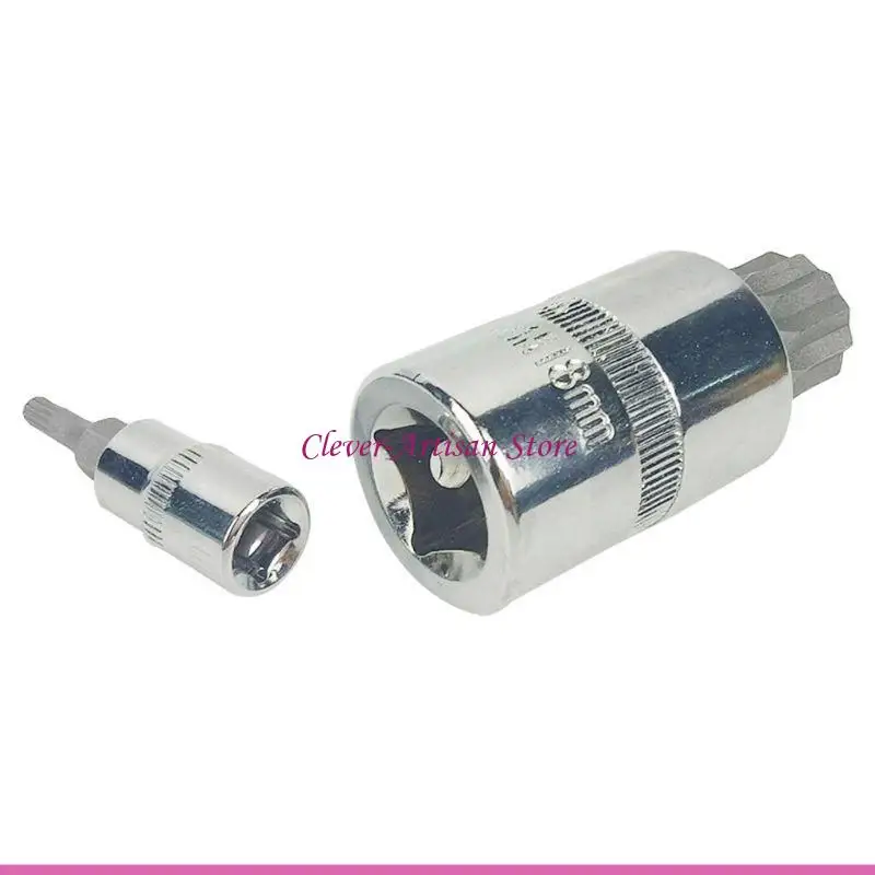 Adaptador soquete compacto e06b, 10 peças xzn 12 pontos triplo quadrado spline bit soquete conjunto à prova violação com para ferramenta reparo caixa