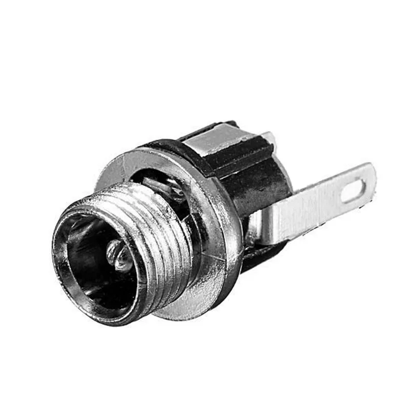 10 pz 1A 16v per alimentatore cc presa Jack 3 poli saldatura montaggio a pannello connettore 5.5mm 2.1mm adattatore spina 5.5*2.1mm con dadi