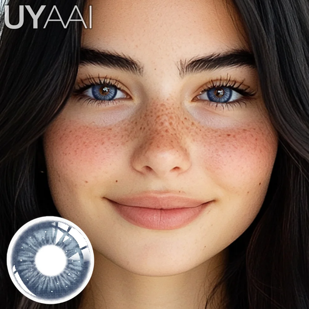 UYAAI Natürliche farbige Schüler für Augen, 1 Paar schwarze Gläser, kosmetische braune Schönheitsgläser, blauer Augenkontakt, grün, y2k-Farbkon – Detail 16