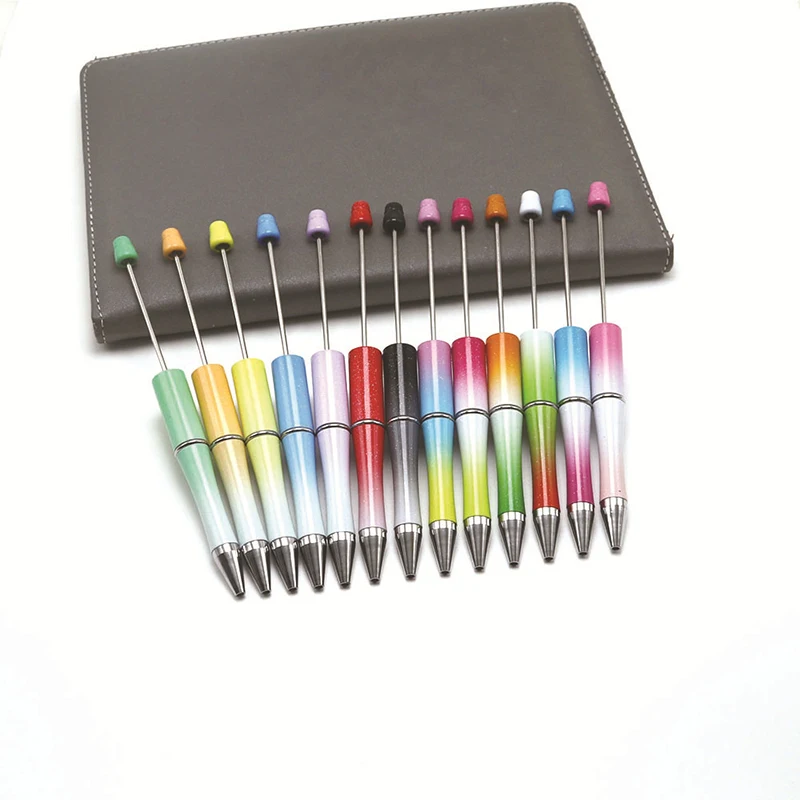 قلم حبر جاف بالخرز متعدد الوظائف ، لون متدرج إبداعي ، قلم مطرز بالخرز البلاستيكي ، هدية ذاتية الصنع للطلاب ، اللوازم المكتبية