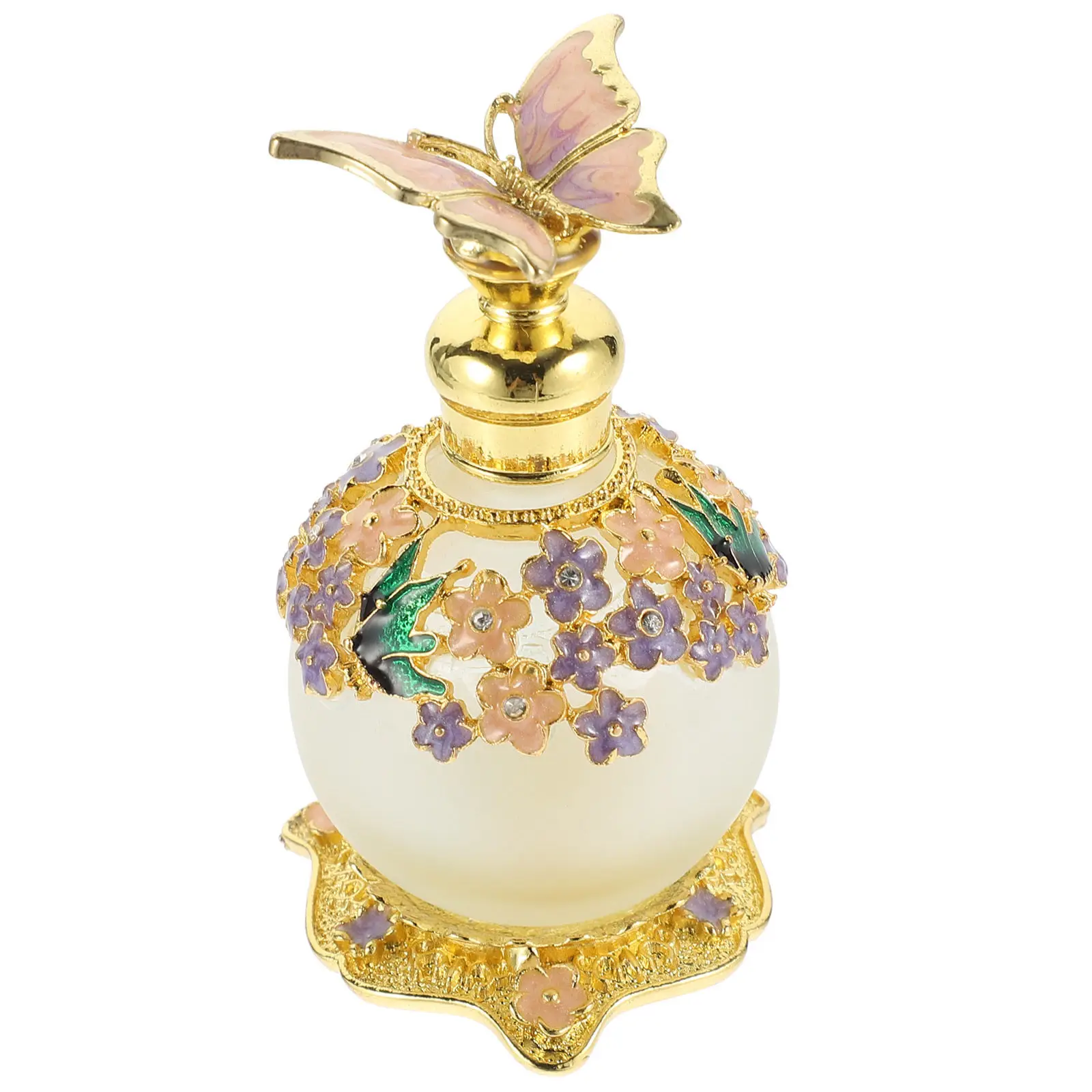 

Elegant Glass Perfume Bottle Empty Refillable for Fragrance and Essential Oils Portable Sub-Bottle Adornment Desktop Decoration