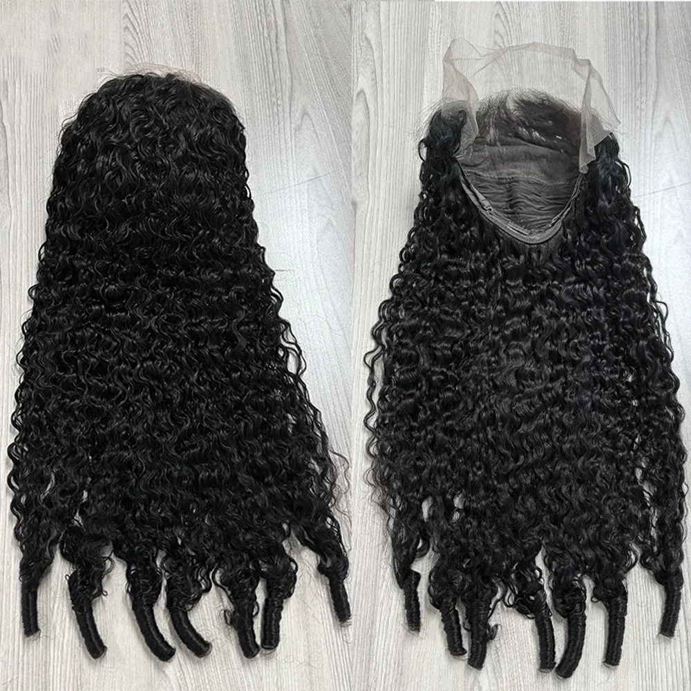 Natural Colored Burmese Curly Wave Glueless Human Hair Wigs For Women 44 46 Inch 7x6 HD 200 Density Full Lace Closure Wigs