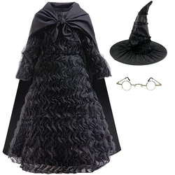 Evil Elphaba dress Halloween performance costume cospla special occasion costume 4-12 years old black dress up dress+hat