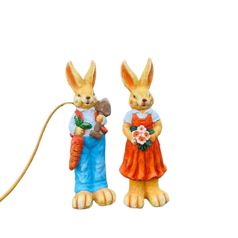 Garden outdoor cartoon cute big rabbit ornament sculpture balcony welcome decoration courtyard landscaping