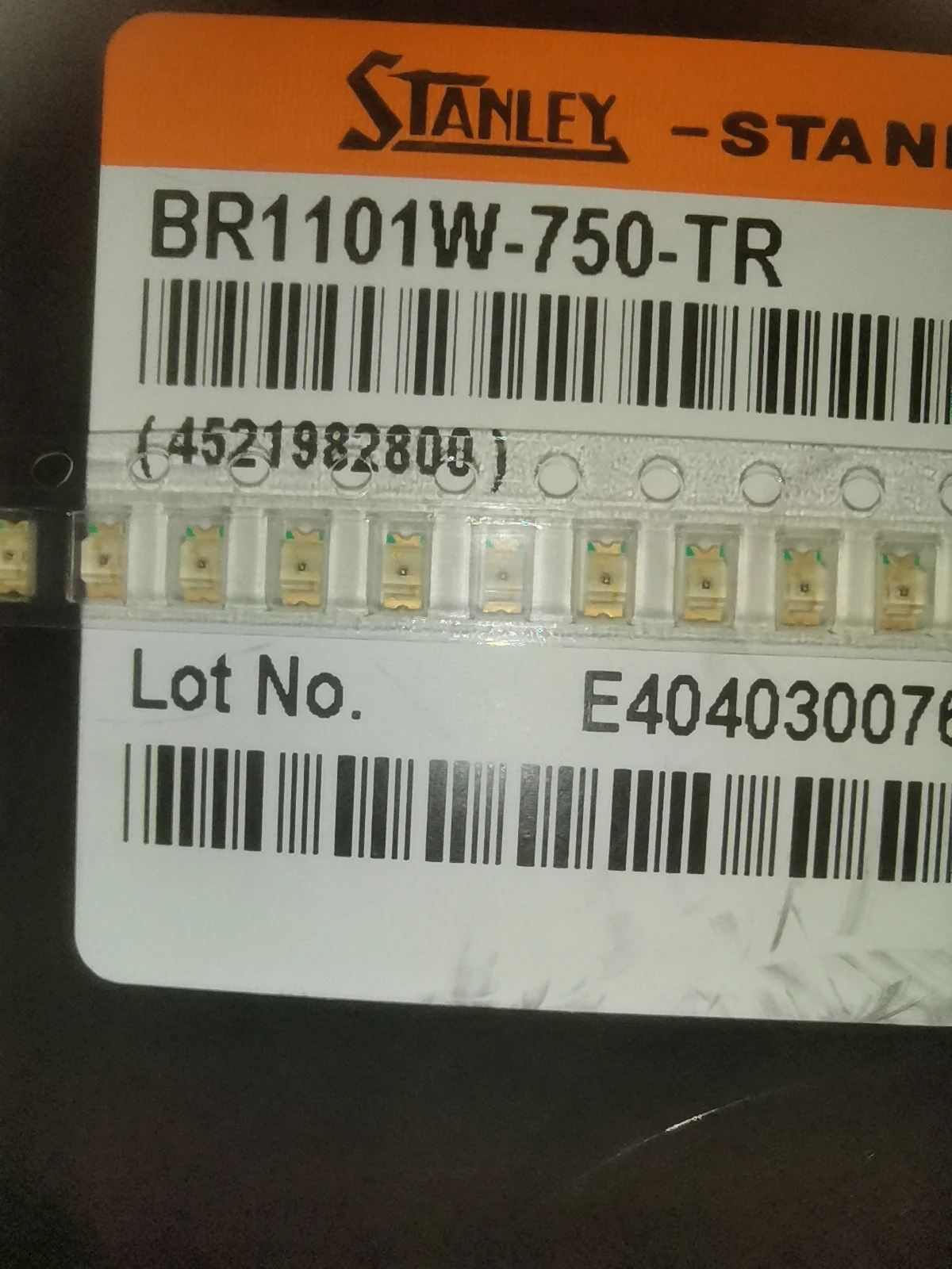 

50Pcs/BR1101W-750-TR Japan 1206 (3216) Highlight red circuit board LED indicator