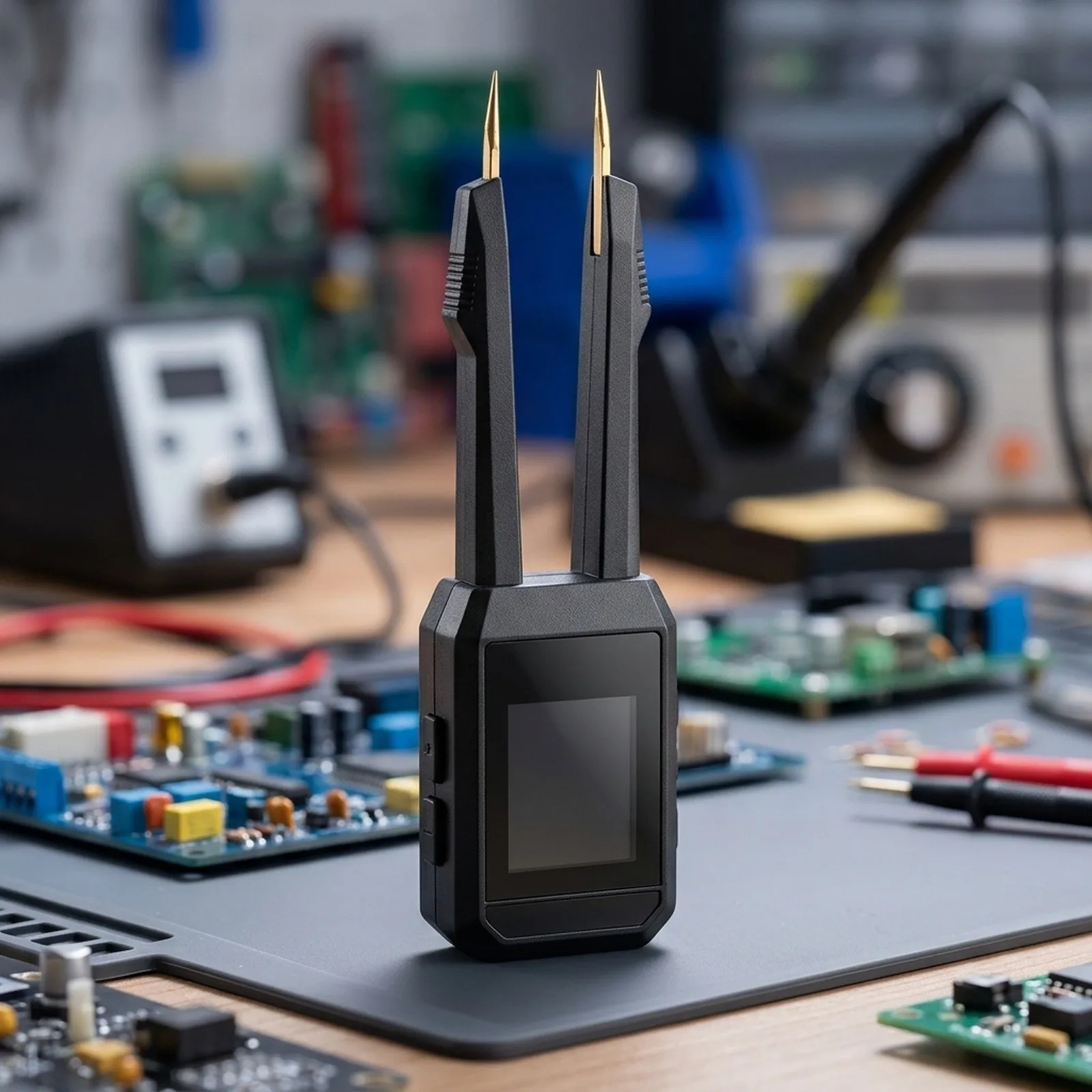LCR for bridge Tweezers for SMD Electronic Parts Supports 100Hz 1kHz 10kHz Testing Frequencies for auto Power and Data Retention