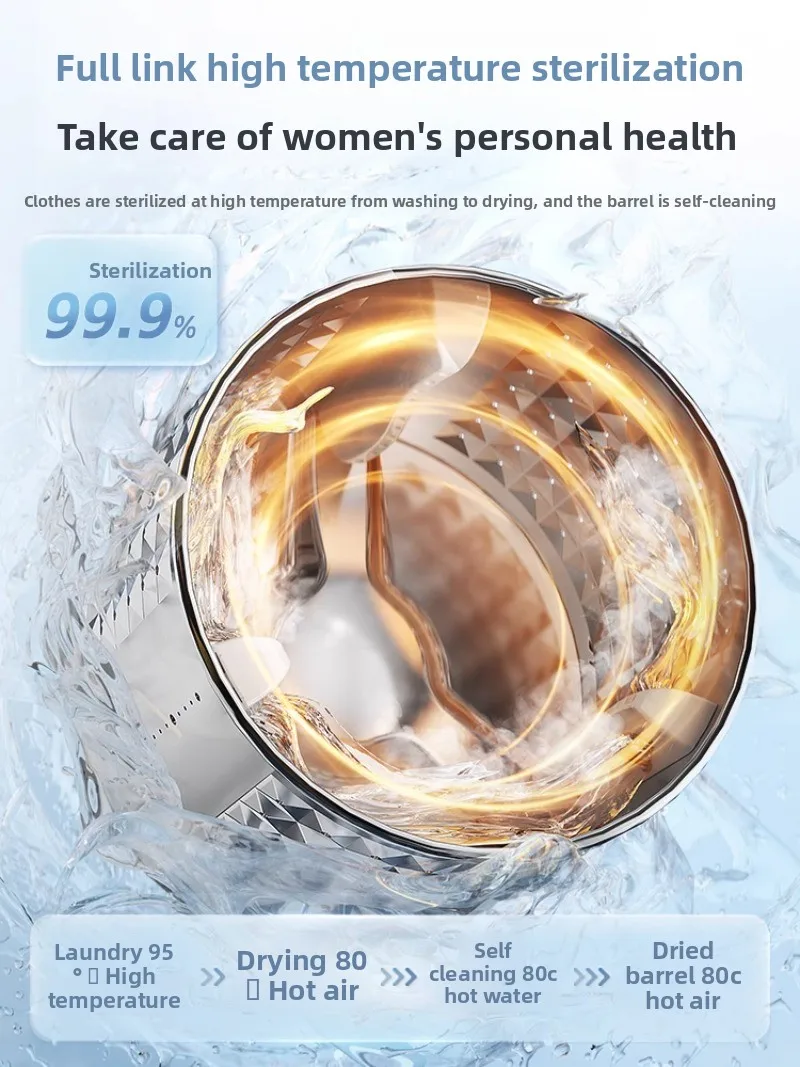 Mini combinação de lavadora e secadora automática para esterilização de roupas íntimas e roupas de bebê