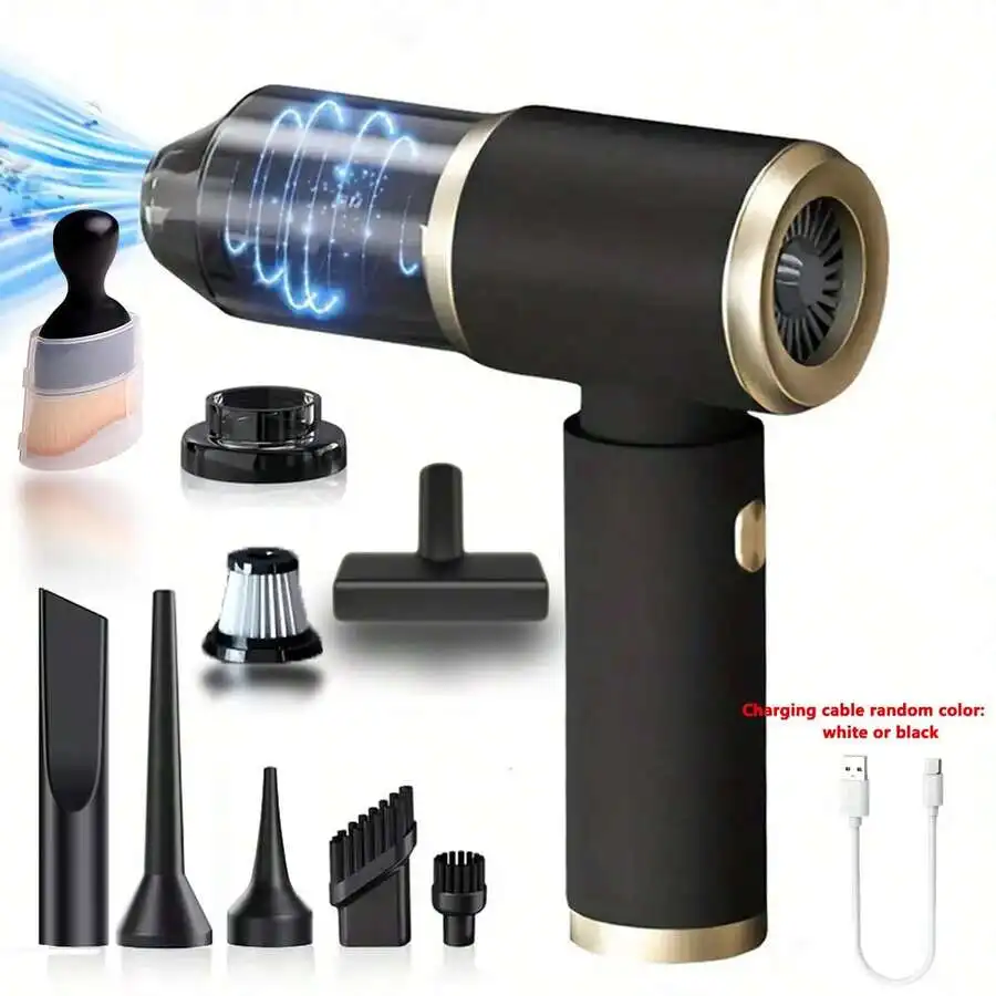 Mini Powerful Wireless Car Vacuum Cleaner, Home Cleaning Robot, Blow & Suction Vacuum Cleaner, Comes With Multiple Nozzles, Suit