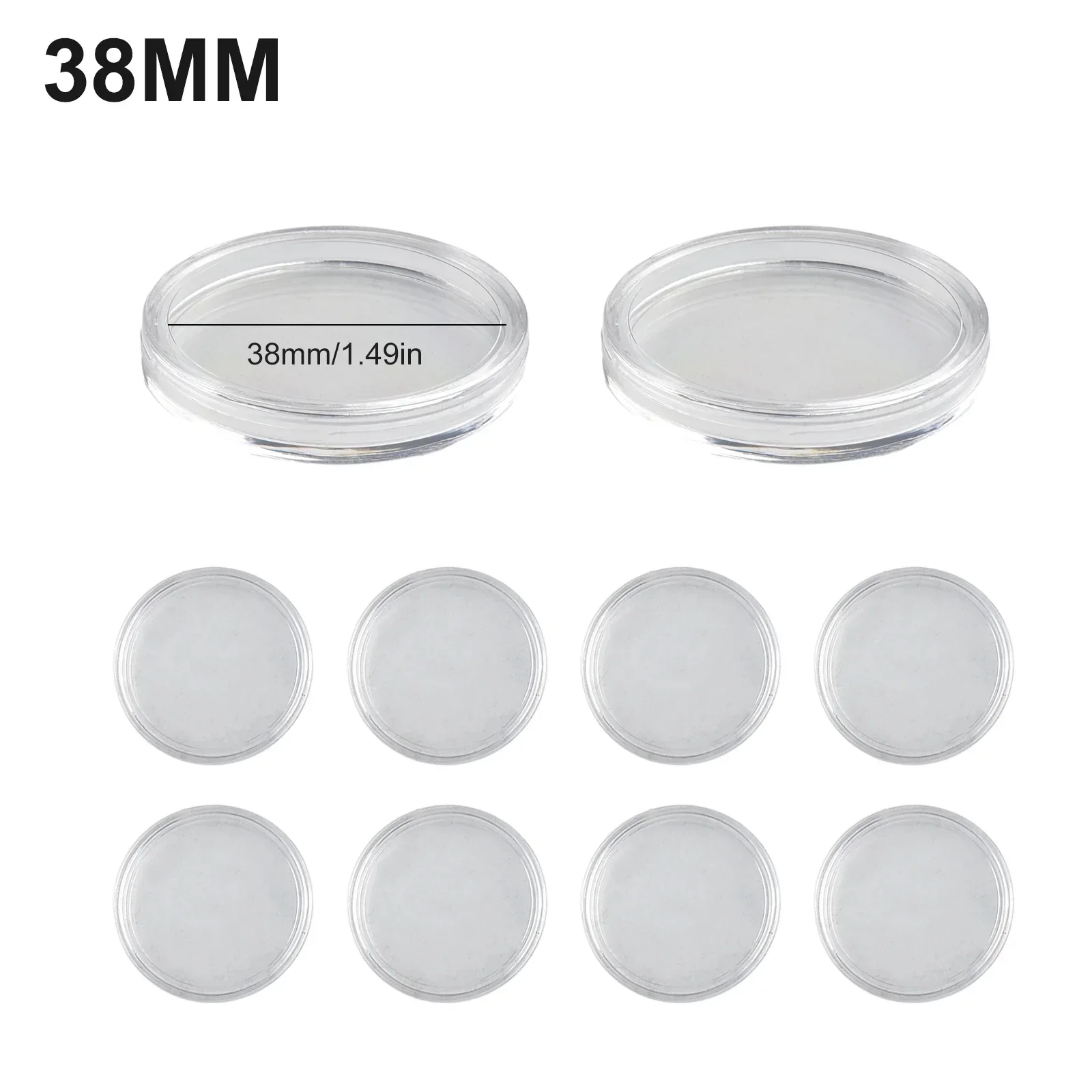 10Pcs 38/50mm Coin Capsules Case Transparent Round Coin Box Capsules Storage Coin Collection Holder Containers Home Supplies