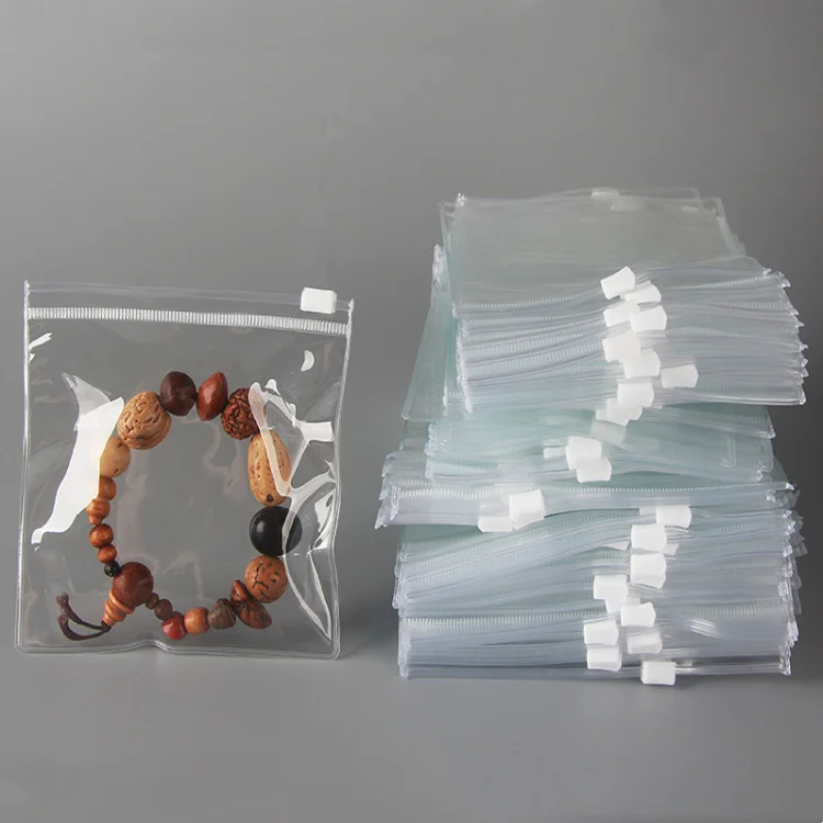 

50PCS High Clear Plastic PVC Jewelry Zipper Bag DIY Waterproof Dustproof Battery Necklace Earring Beads Trinkets Jewelry Pouches