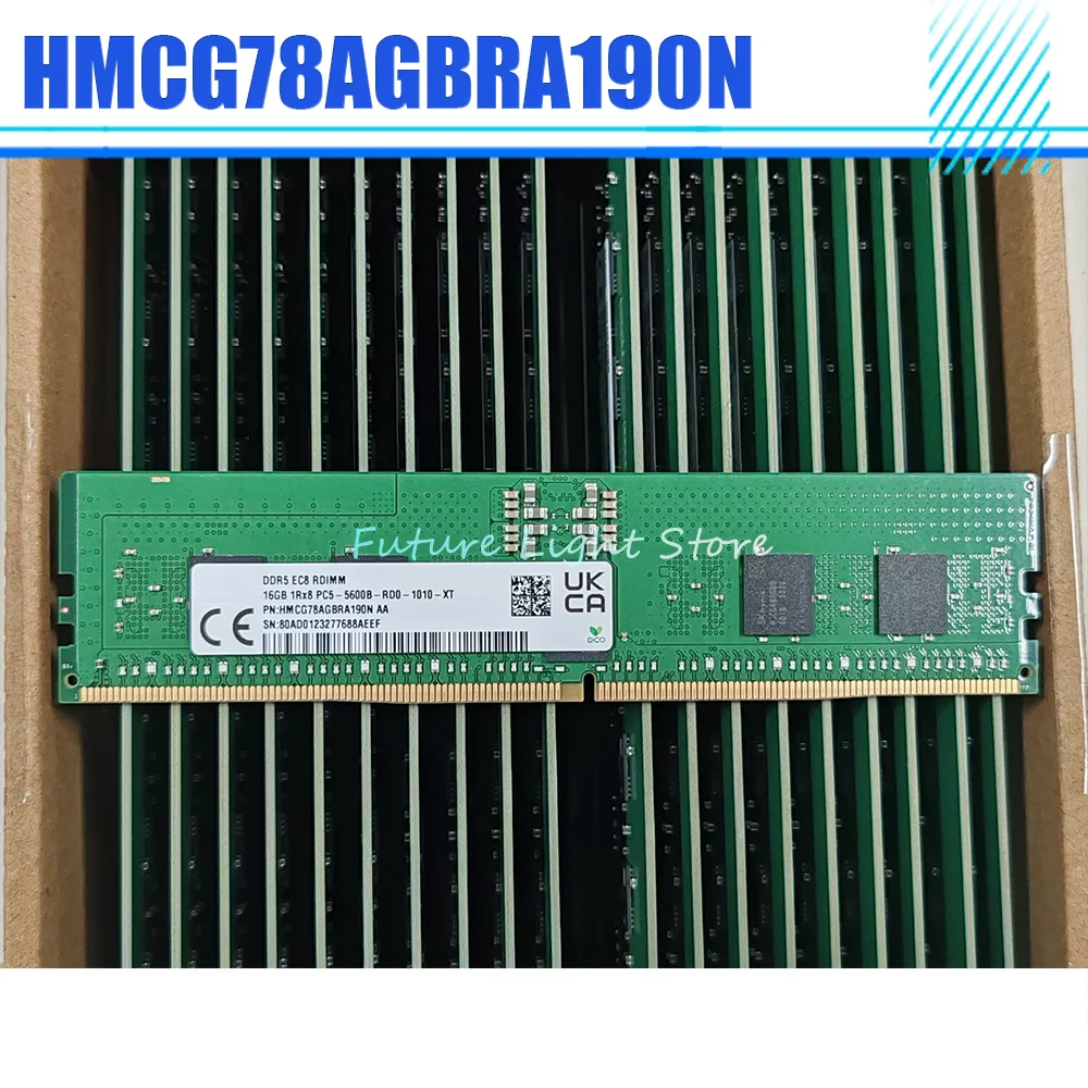 

1 Pcs For SK Hynix RAM 16GB 16G 1RX8 5600 RDIMM Server Memory HMCG78AGBRA190N DDR5 Server Memory