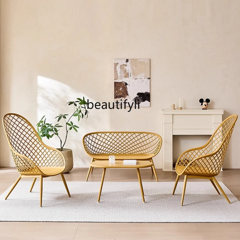 

Outdoor Patio Chair Home Balcony Stool Homestay Cafe Backrest Lounge Chair Garden Chair Set