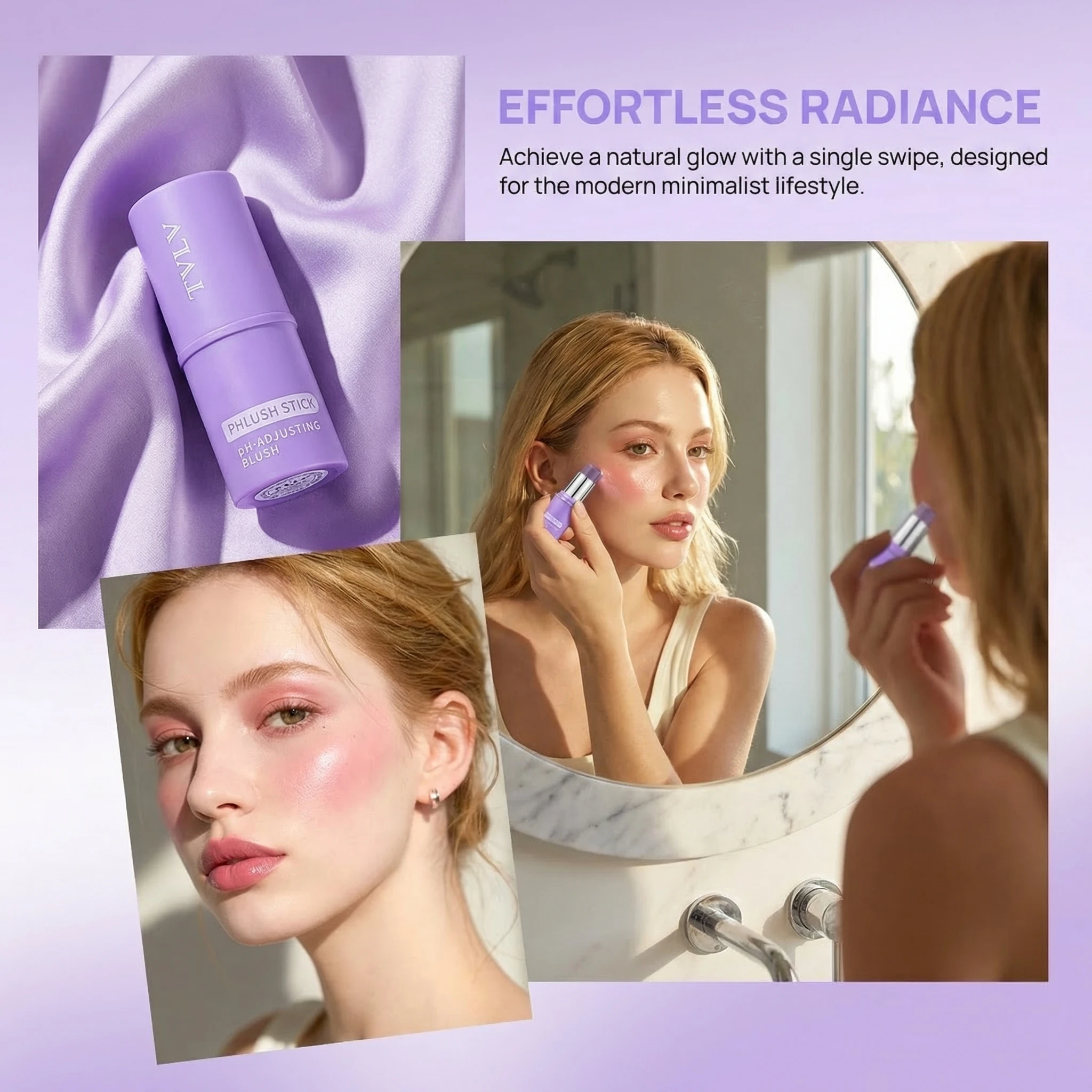 

Color Changing Blush Stick Multi-Use Lipstick Eyeshadow Blush Contouring Lasting Moisturizing Brighten Skin Tone Makeup Cosmetic