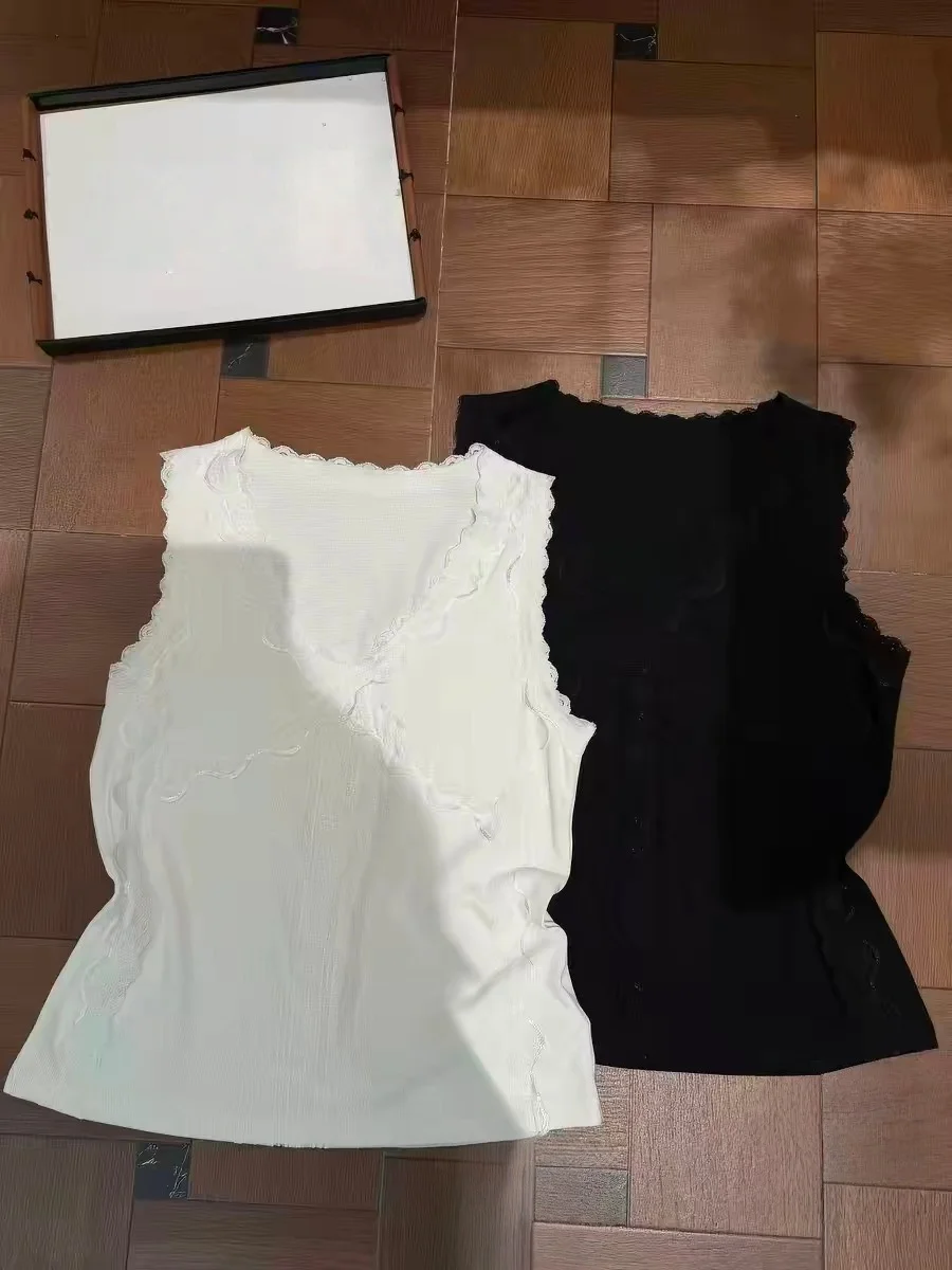 

Loose Women's Sleeveless V-Neck Lace Tank Top 95% Cotton Summer New Style plus Size Casual Comfortable Underwear Outerwear