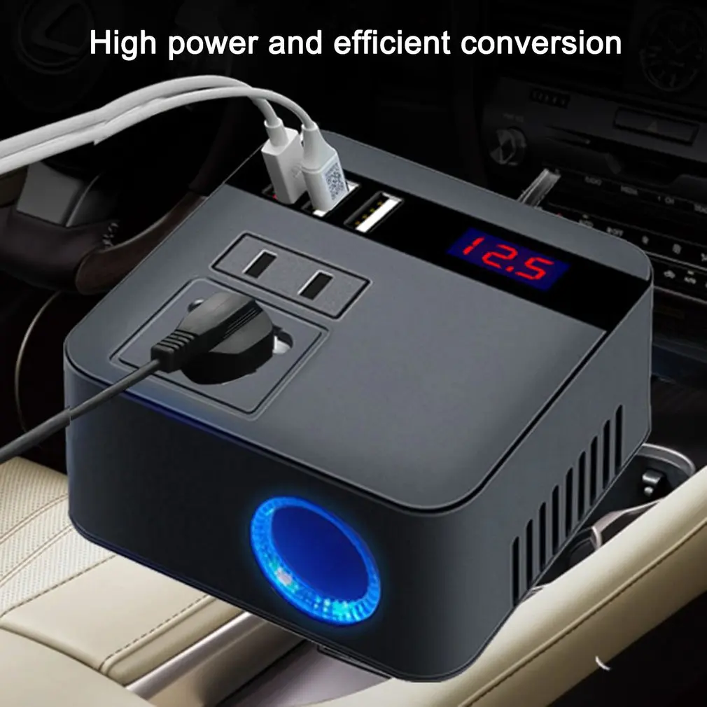 

Inverter Car 120W Peak 12V To 110V LED Display QC 3.0 USB Outlet Charger Converter Fast Charge Inverters