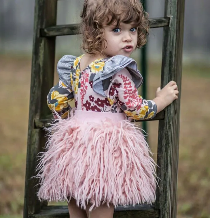 NEW INS Hot Princess Skirt Sweet Pink blue white Baby Girl baby Tutu Skirts Summer&spring Clothes Faux fur skirt 3color