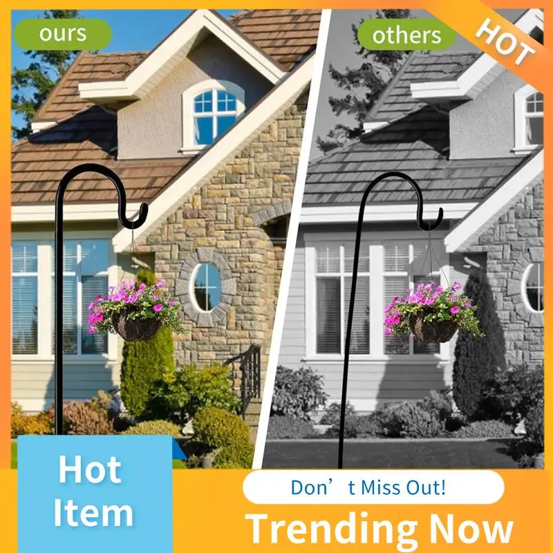 AB08-Outdoor Shepherd Hook, Bird Feeder Pole Holder, Garden Hanging Stakes For Solar Plant Hanger Wedding Decoration