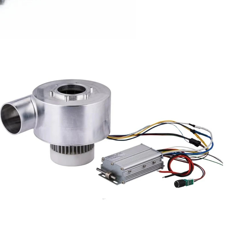 Brushless DC turbine blower for industrial applications with driver