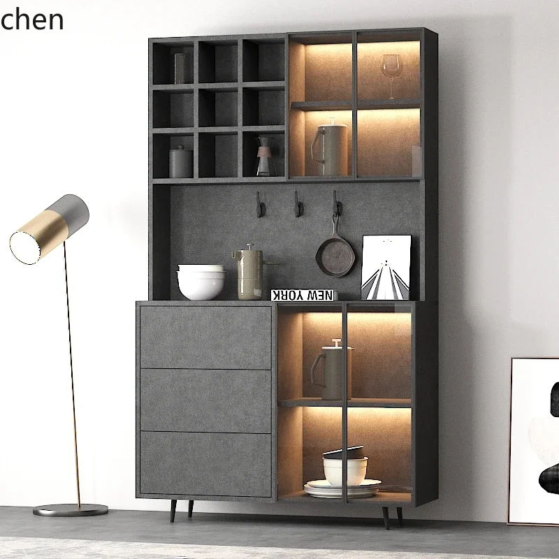 

W5.19 Minimalist Sideboard Solid Wood Kitchen Cabinet Living Room Wall-Mounted Modern Simple Tea Cabinet Wine Cabinet