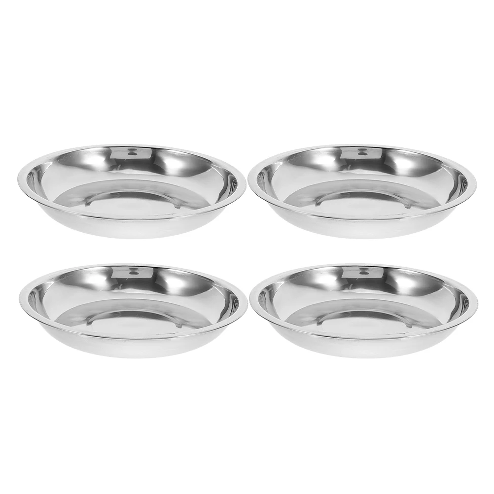 

4PCS Stainless Steel Pet Bowls Design for Cats Dogs Wide Flat Food Dishes Easy Safe Hygiene Feeding Accessories