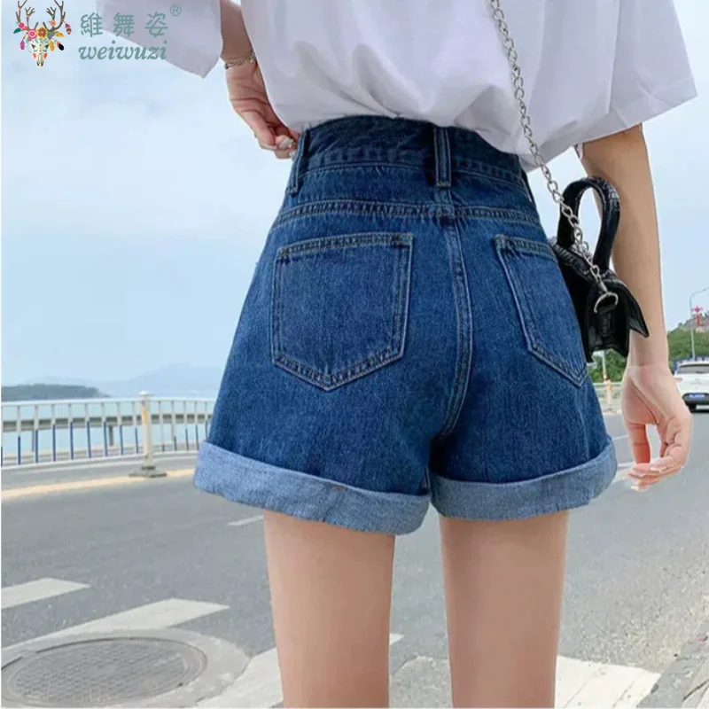 Summer Women Blue Denim Shorts Breathable High Waist Jean Shorts Girl's Student Korean New Fashion Versatile Cute Mini Hot Pants view 2