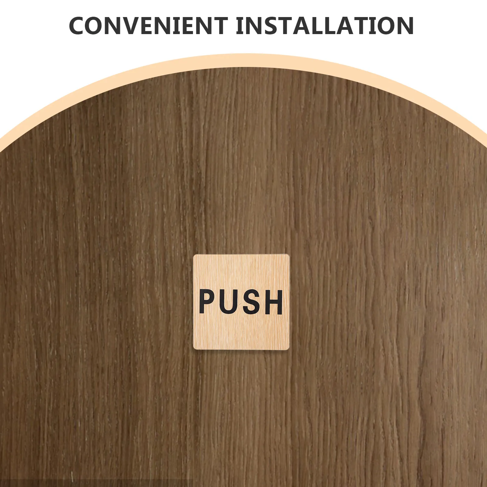 2Pcs Push Pull Door Signs Wooden Pushpull Business Office Door Plaques Stickers for Glass Doors Indoor Outdoor Safety Sign