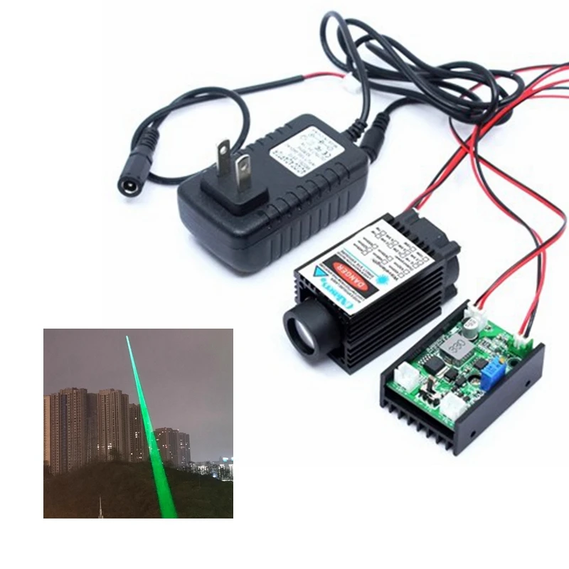 520nm 1W Green Fat Beam Laser Module 12V Bird Repeller Laser 1000mW TTL/PWM