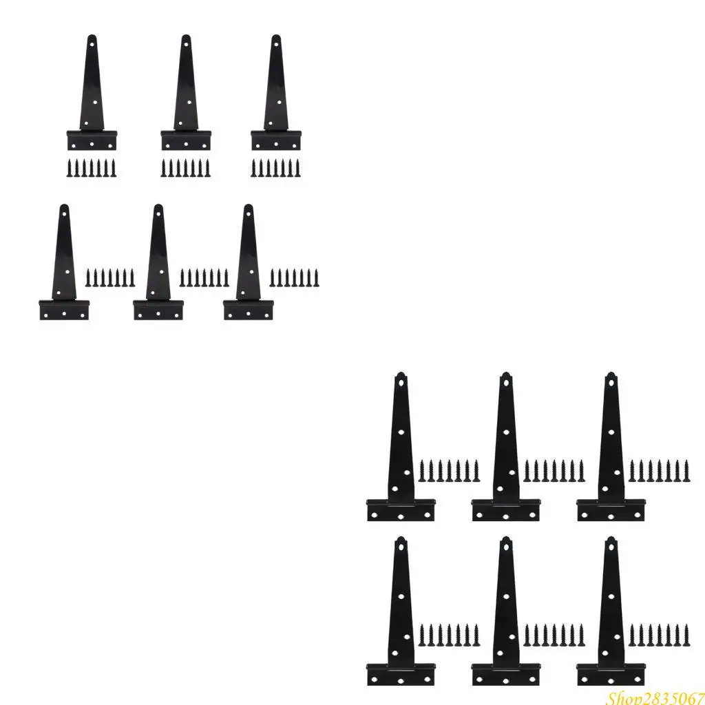 

Черные петли Т-образного типа с железным покрытием, в комплект входят крепежные винты для внутренней наружной деревянной двери