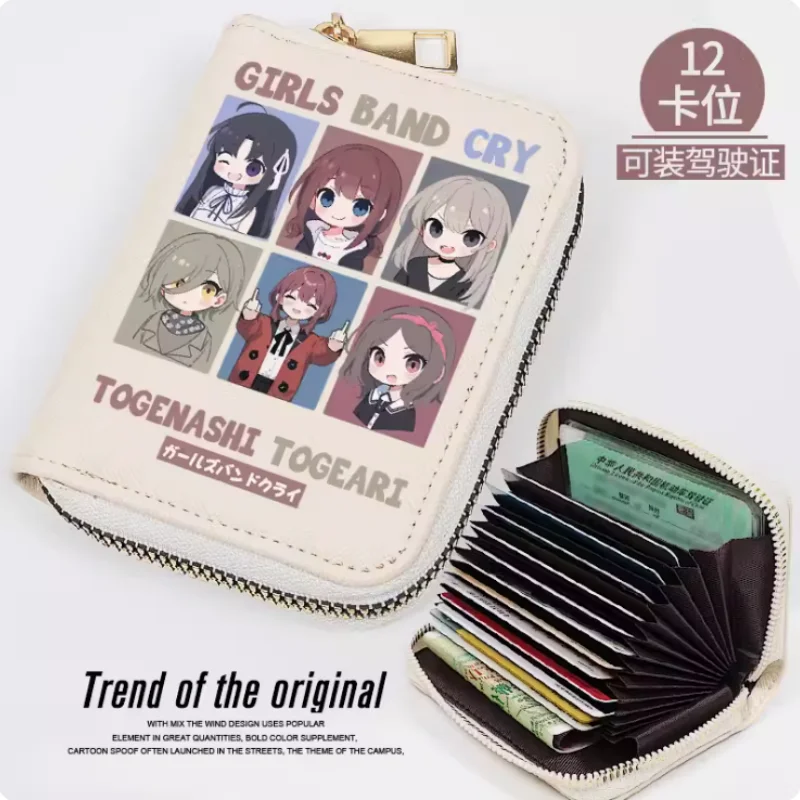 

Anime GIRLS BAND CRY Zipper Wallet Women Fold Bag Multi Card Coin Pocket Holder Fashion Wallet Gift