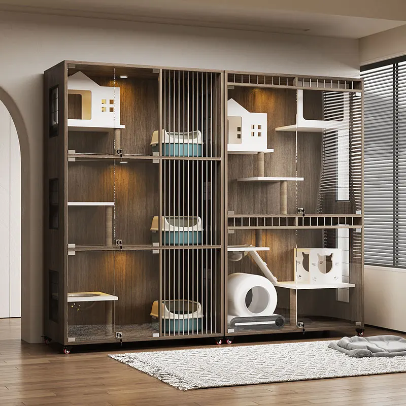 

Шкаф-витрина для домашних животных, вилла для кошек, клетка для кошек из цельного дерева, шкаф для разведения, большая катери, шкаф для лошадей