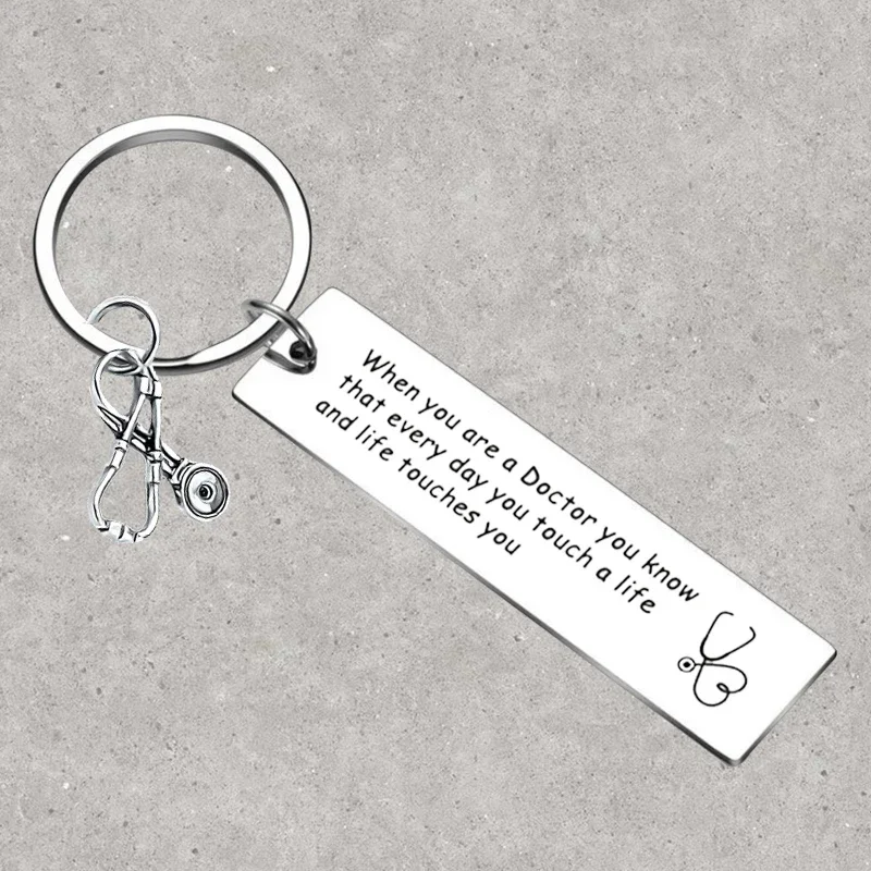 

Hot Doctor Thank You Keychain Coworker Gift Doctors Day Jewelry Key Rings Doctor Appreciation Gift