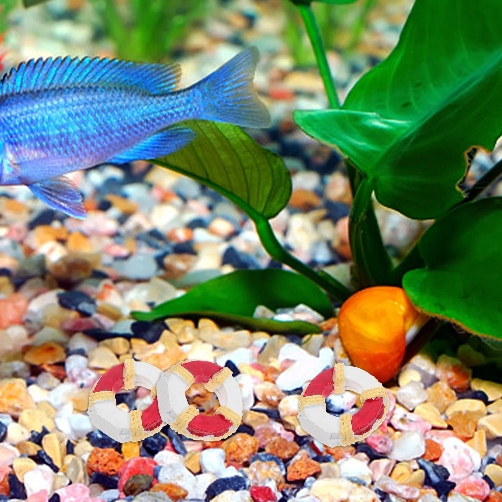 

4Pcs Buoy Nautical Figurines Coastal Home Decor Miniature Fairy Garden Ornaments Beach Miniatures for Crafts