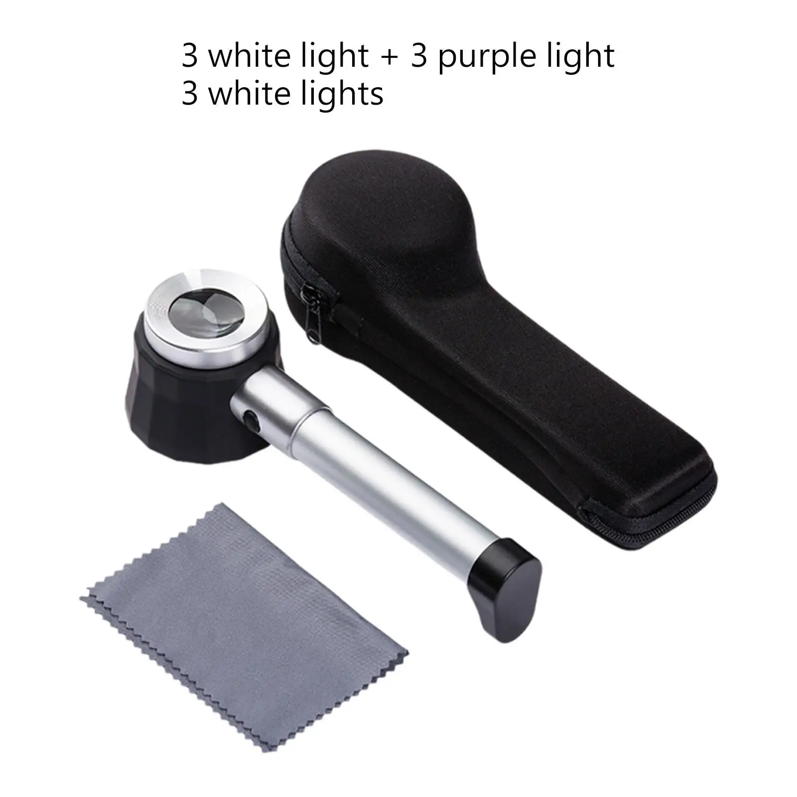 45x Magnifying Glass with Lights Clear Visibility LED Magnify Lens for Coins Exploring Seniors Reading Inspection Jewelry