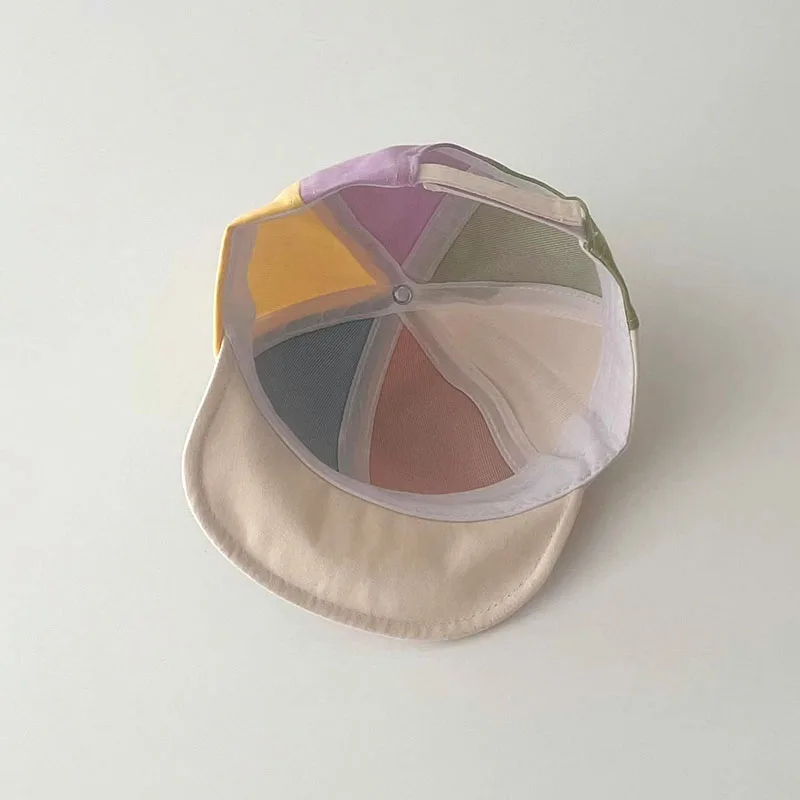 لطيف طفل قوس قزح بلغت ذروتها قبعة طفل موضة اللون كتلة بطة اللسان قبعة 3-18 متر صبي فتاة الرضع قبعة بيسبول الأطفال ظلة أقنعة #6