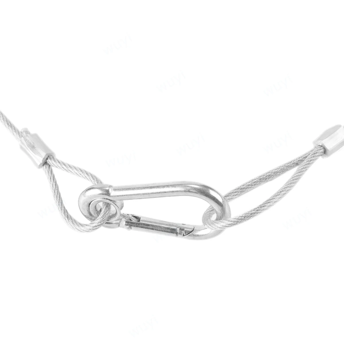 10pcs/lot Stainless Steel Security Cable with Snap Hook Buckle Lock Safety Wire with Eyelet Loops for Bike Stage Light Install