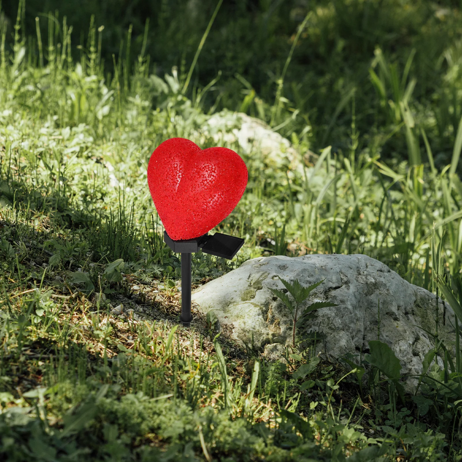 

Solar Heart Shaped Lawn Lamp Stainless Steel Garden Stake Waterproof Outdoor Decor Romantic Valentine Day Yard Adornment EVA